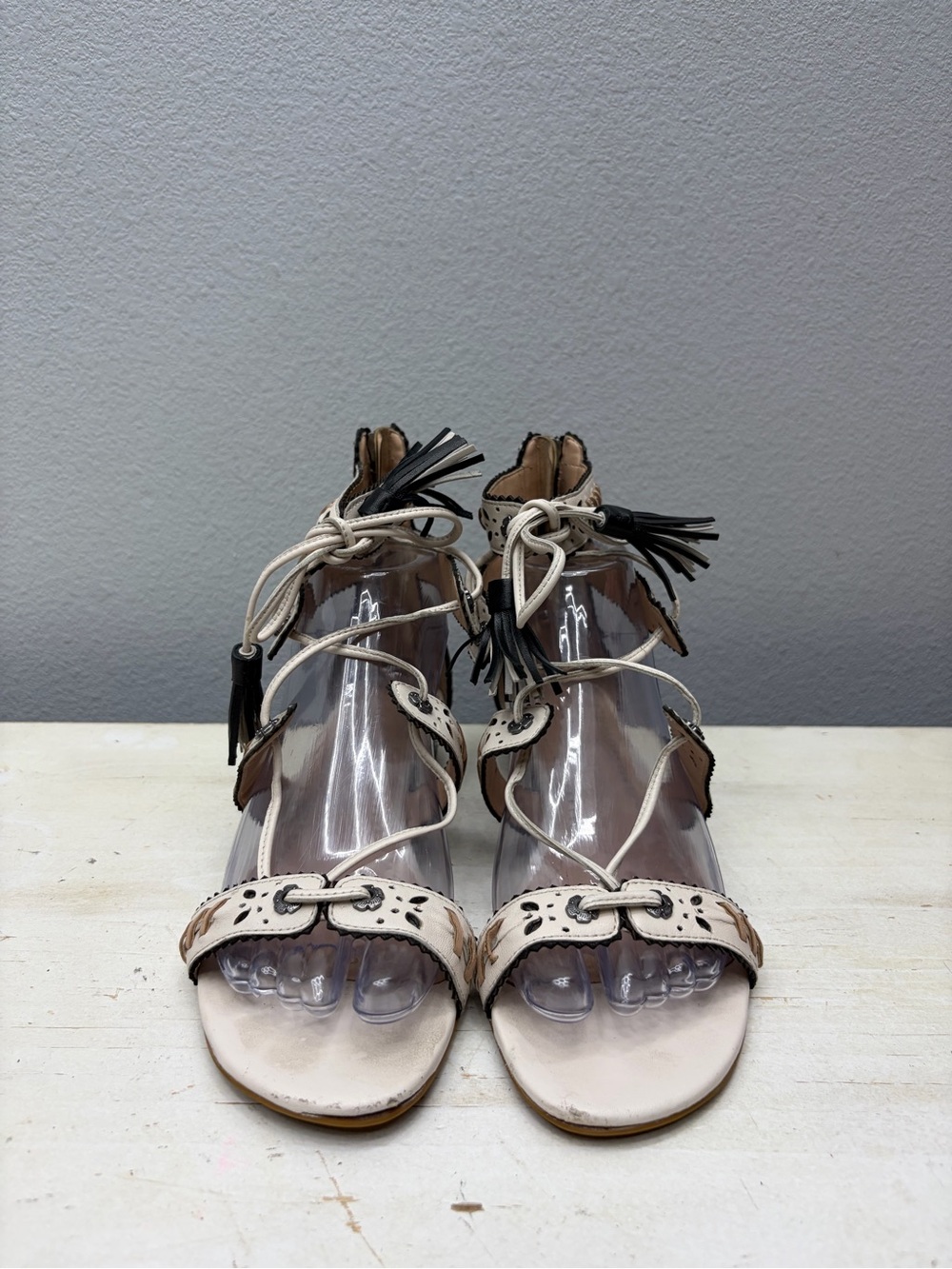 Coach Demi Wedge Leather Sandals Size 7 - Picture 4 of 8